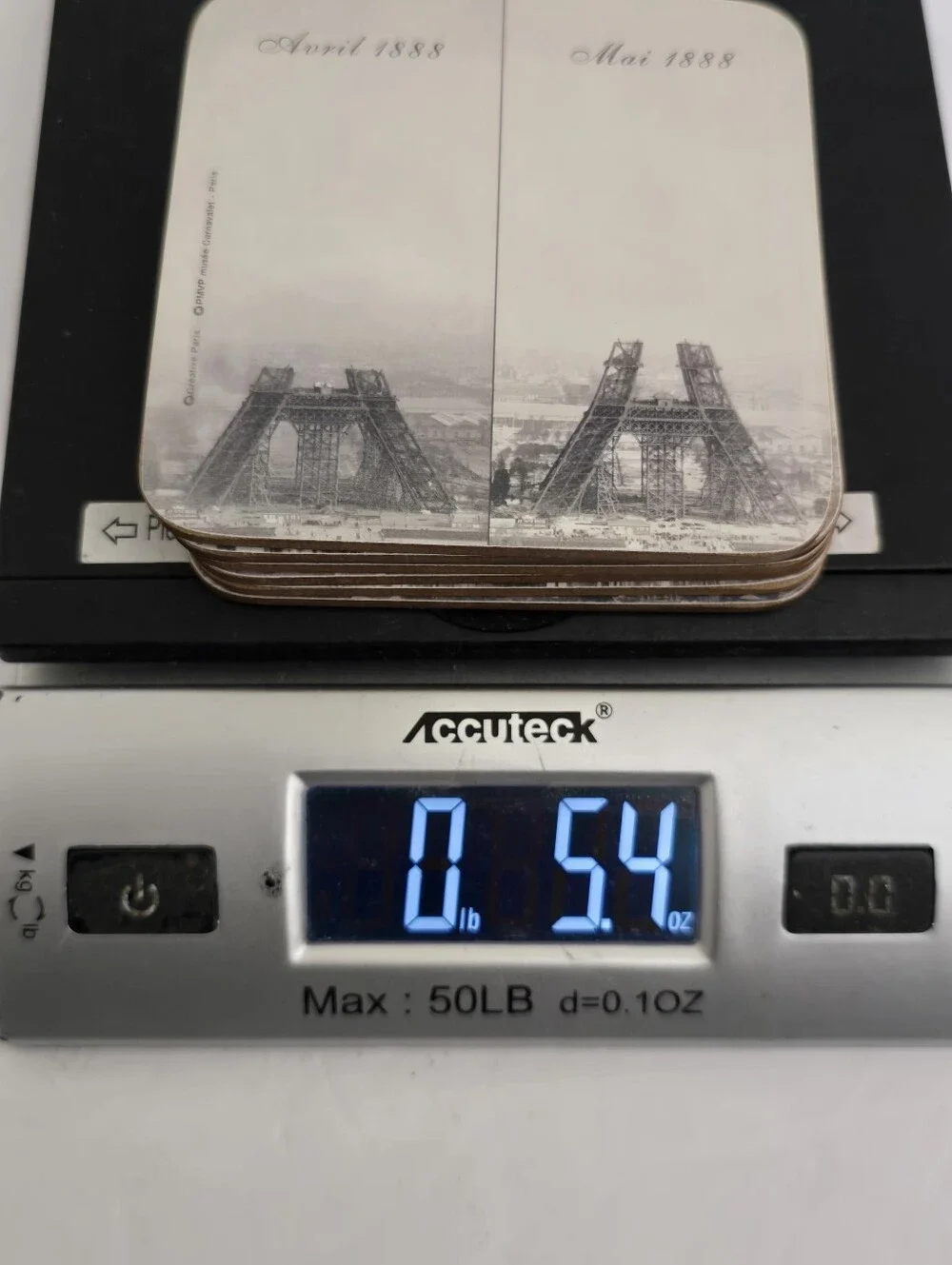 vintage 6 Coasters Paris Eiffel Tower Development Photography Depiction History